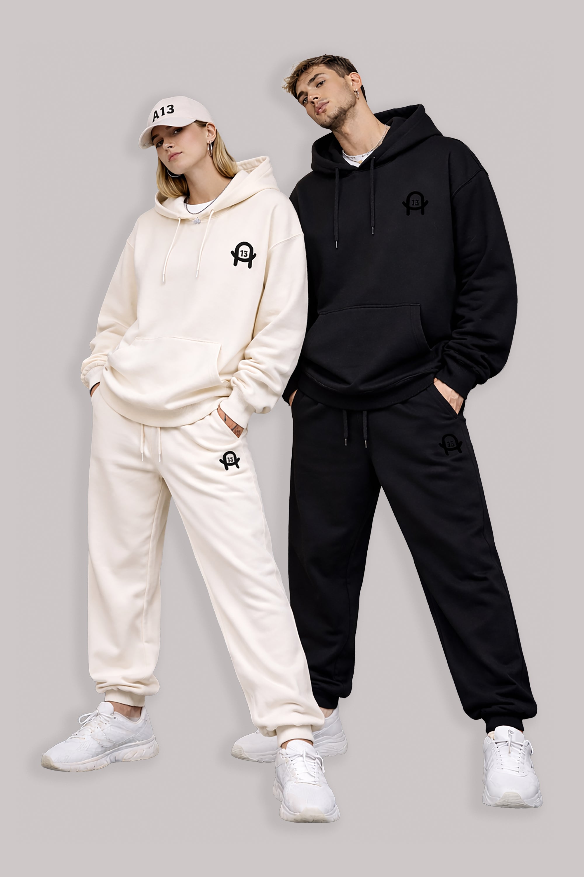 A13 Oversized Urban Streetwear Hoodie aus schwerer Baumwolle