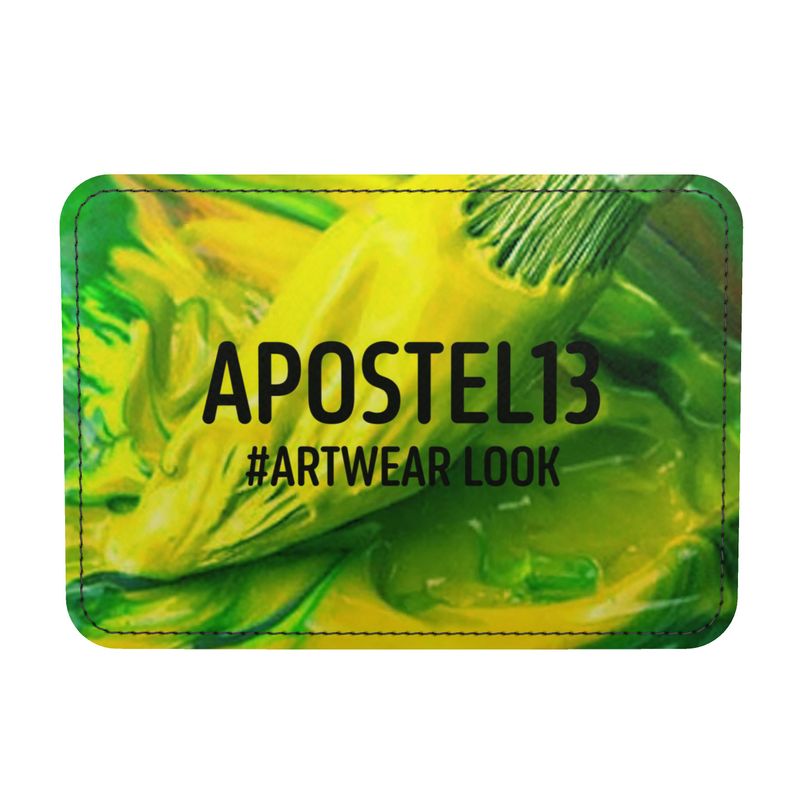 Leder Handtasche - Blue Look - in Abstrakte Gemälde Optik