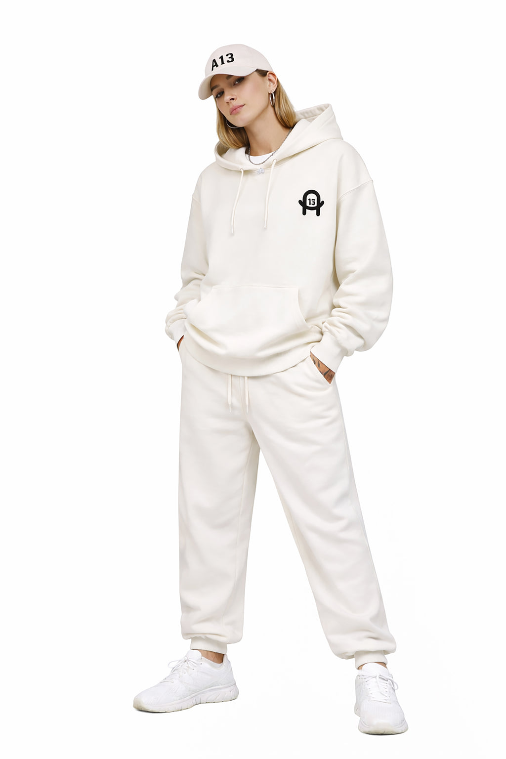 A13 Oversized Urban Streetwear Hoodie aus schwerer Baumwolle