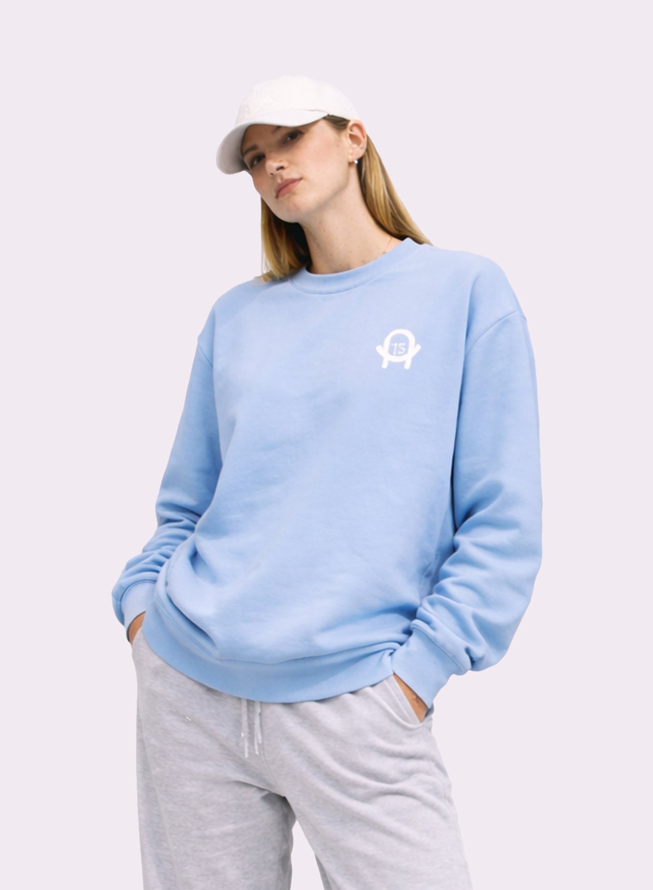 Unisex Sweatshirt Stick A13 – Print Weiß Quadrat