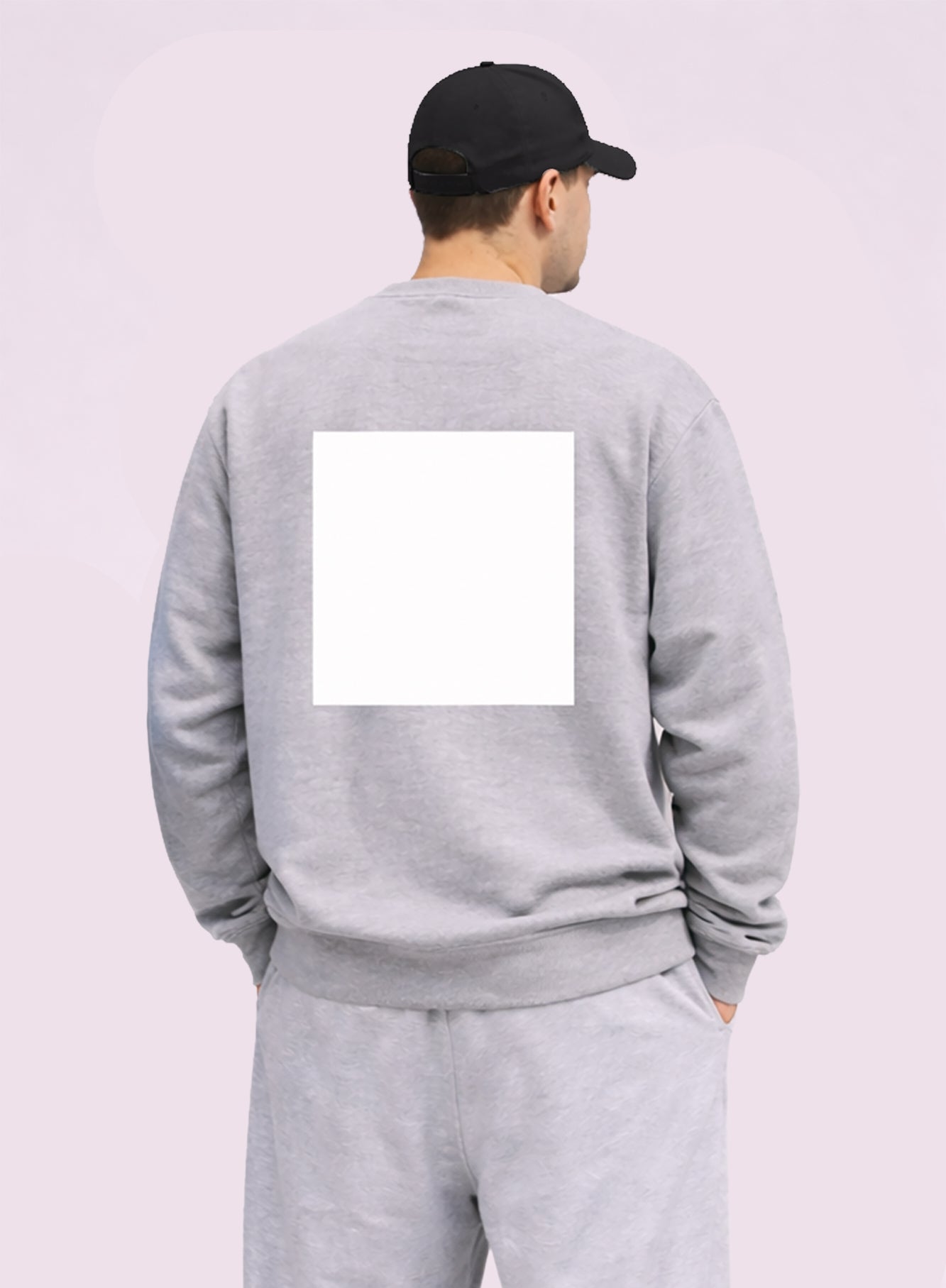 Unisex Sweatshirt Stick A13 – Print Weiß Quadrat