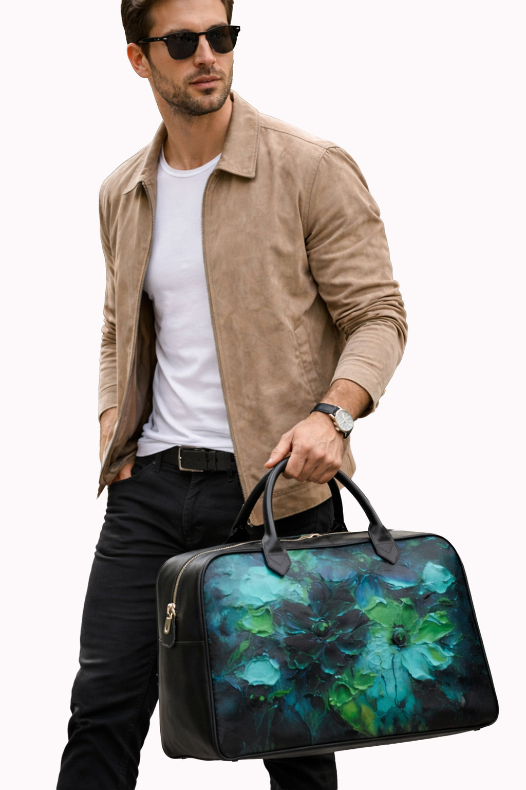 Leder Reisetasche & Handtasche – Emerald Noir | Art Edition