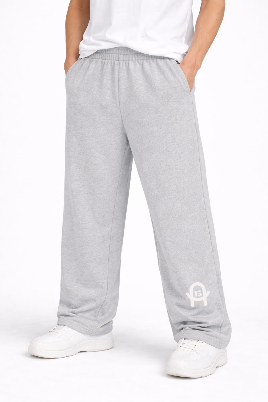 A13 Oversized Urban Streetwear Hoodie aus schwerer Baumwolle in grau