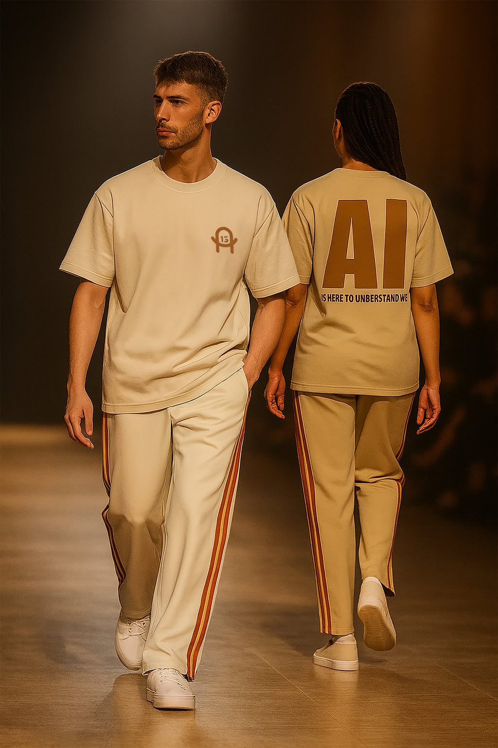 Oversized Baumwolle T-Shirt mit verwaschenem Look - AI is here to understand me