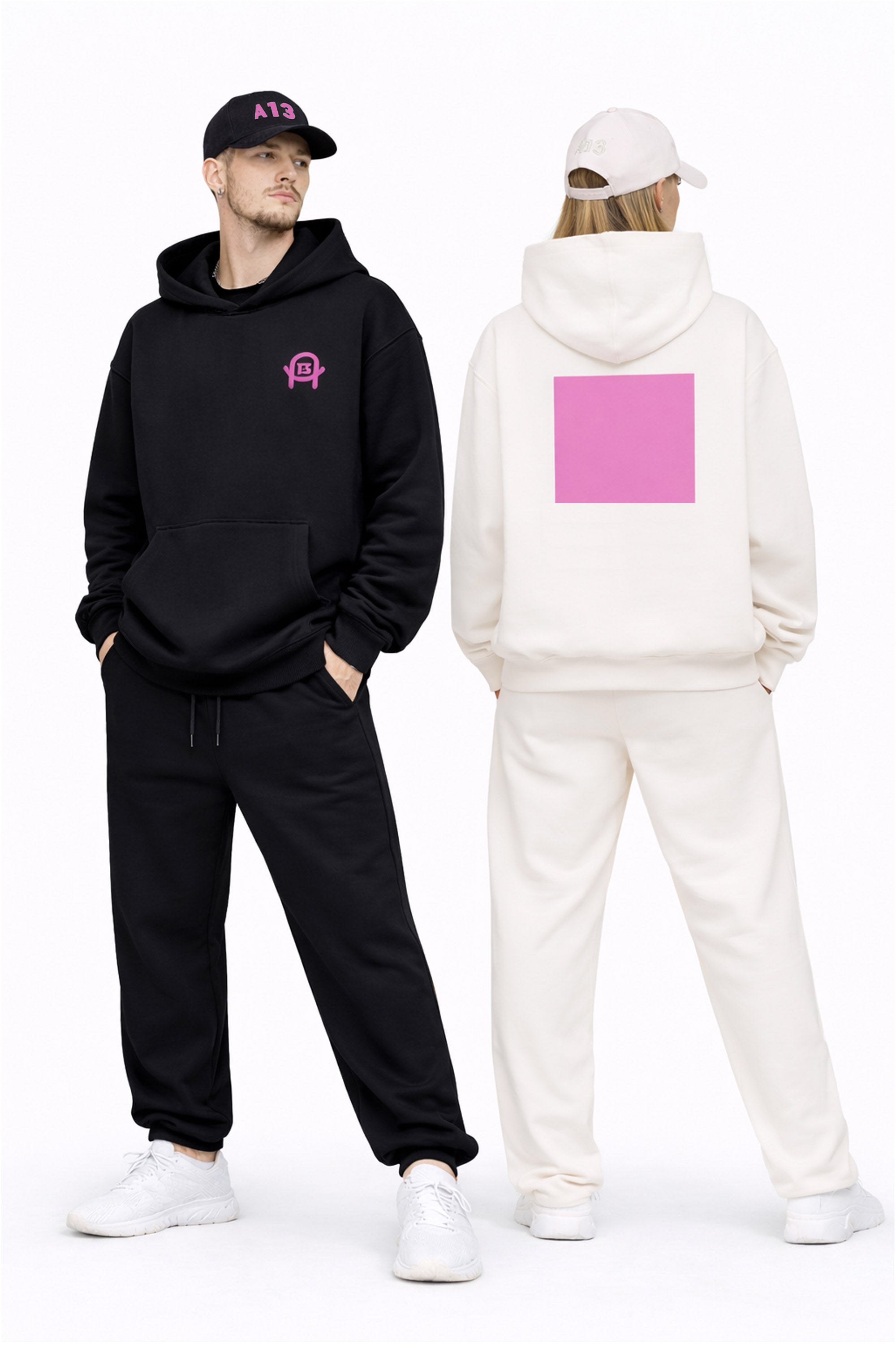Oversized Urban Bio Hoodie A13 – Pink Quadrat