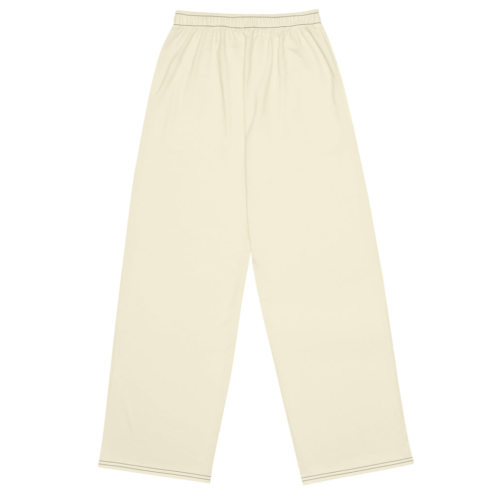 Oversized Jogginghose mit weitem Bein – Bone mit braunen Seitenstreifen