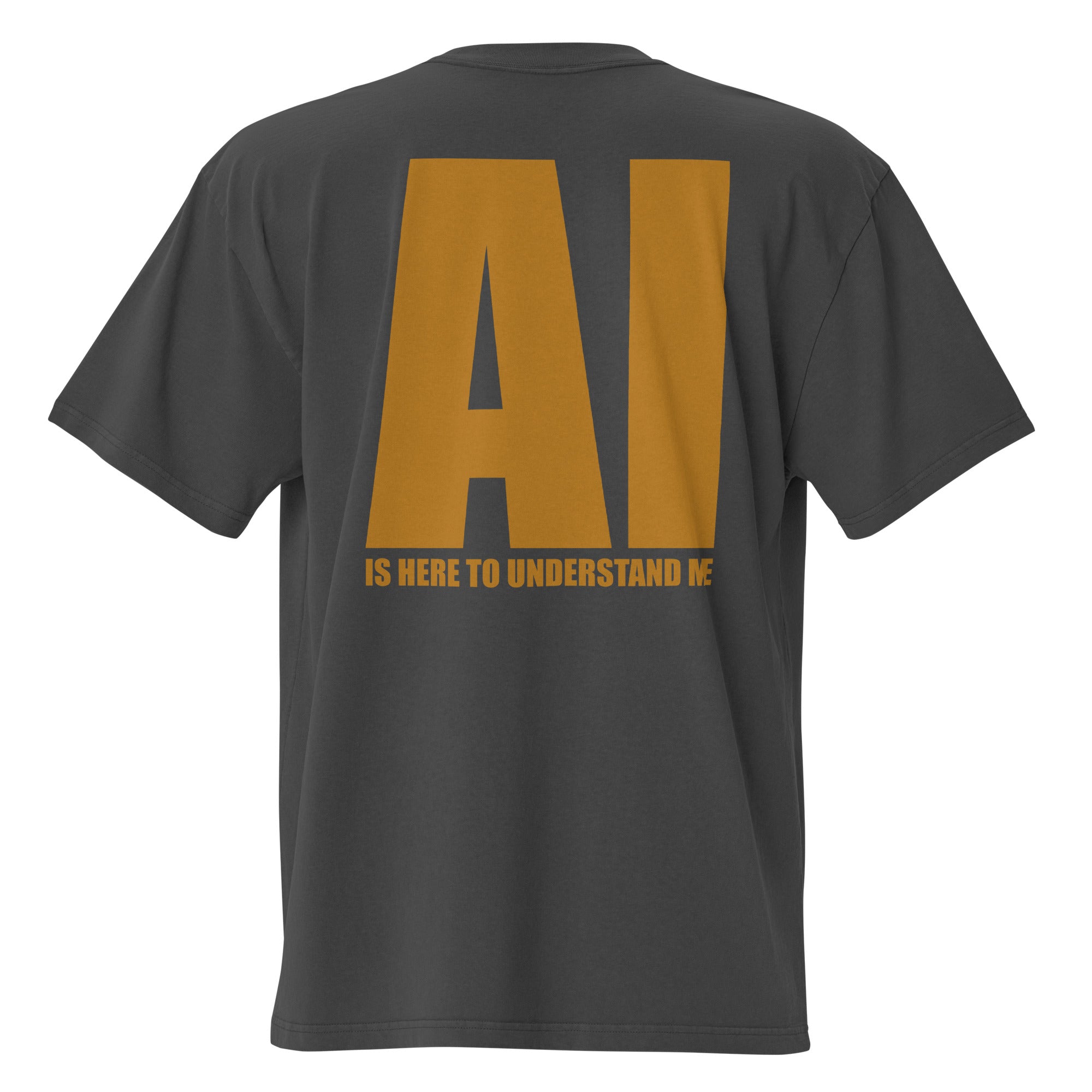 Oversized Baumwolle T-Shirt mit verwaschenem Look - AI is here to understand me