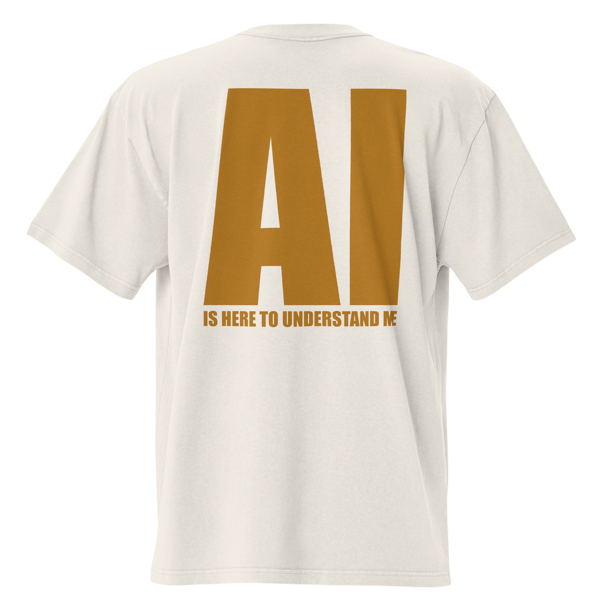 Oversized Baumwolle T-Shirt mit verwaschenem Look - AI is here to understand me