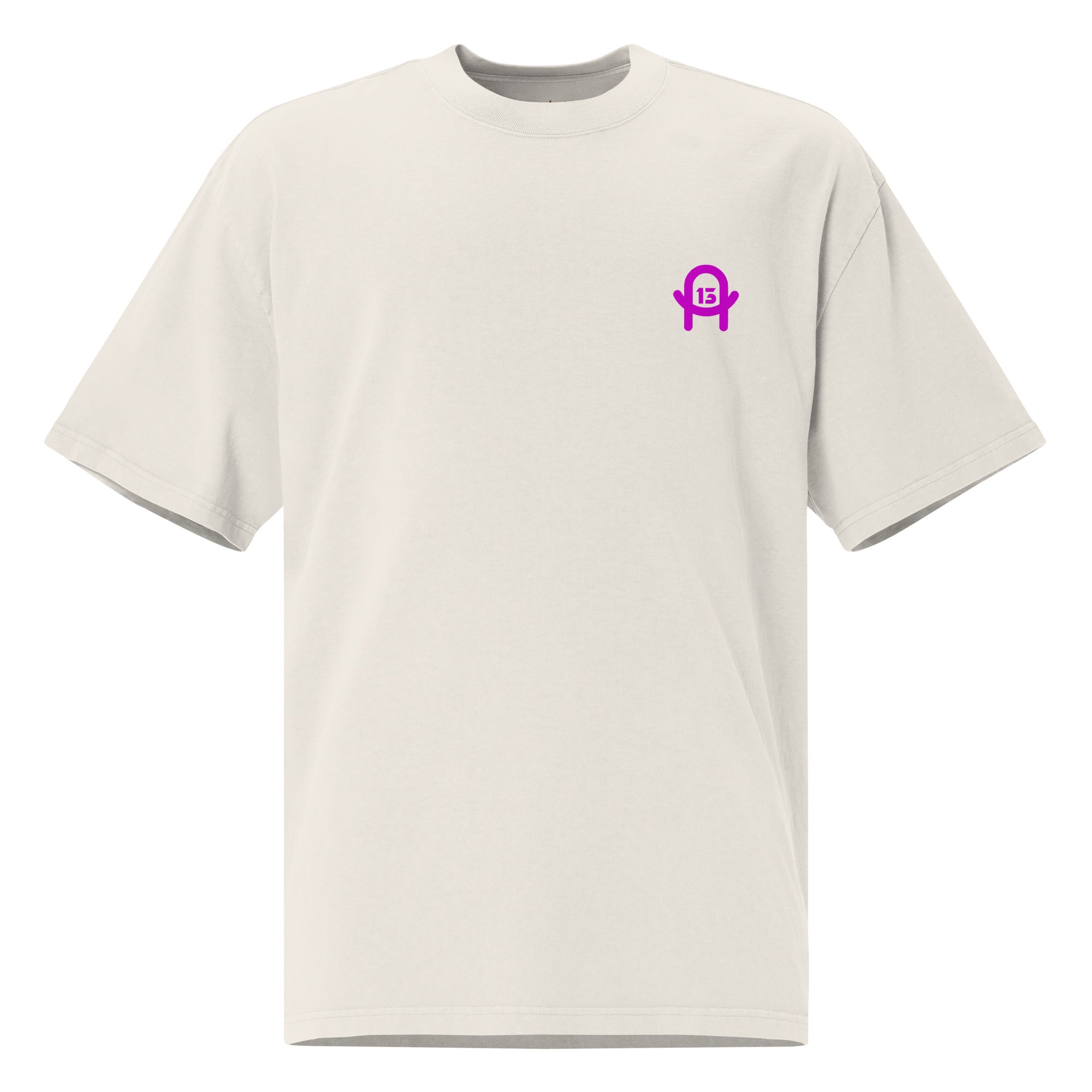Oversized Bone T-Shirt A13 – Washed Look · Lila Quadrat