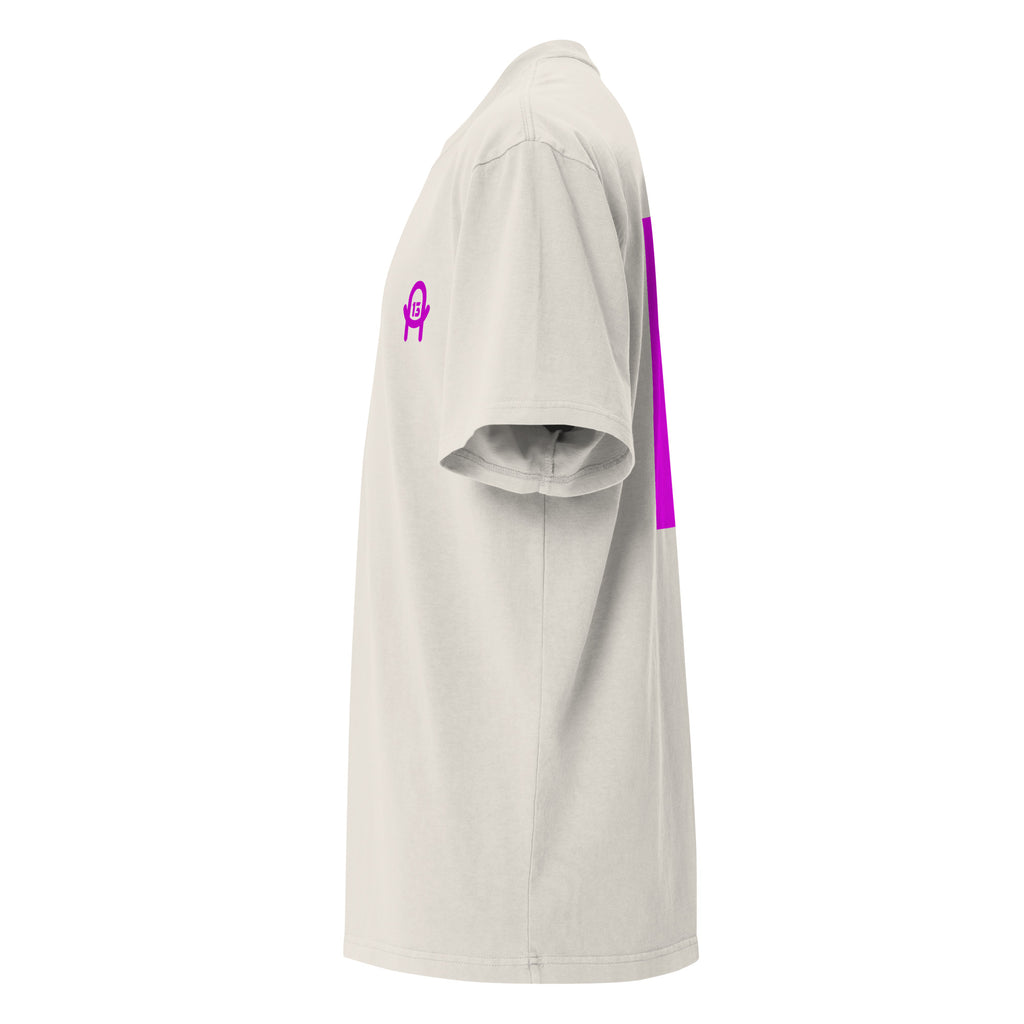 Oversized Bone T-Shirt A13 – Washed Look · Lila Quadrat