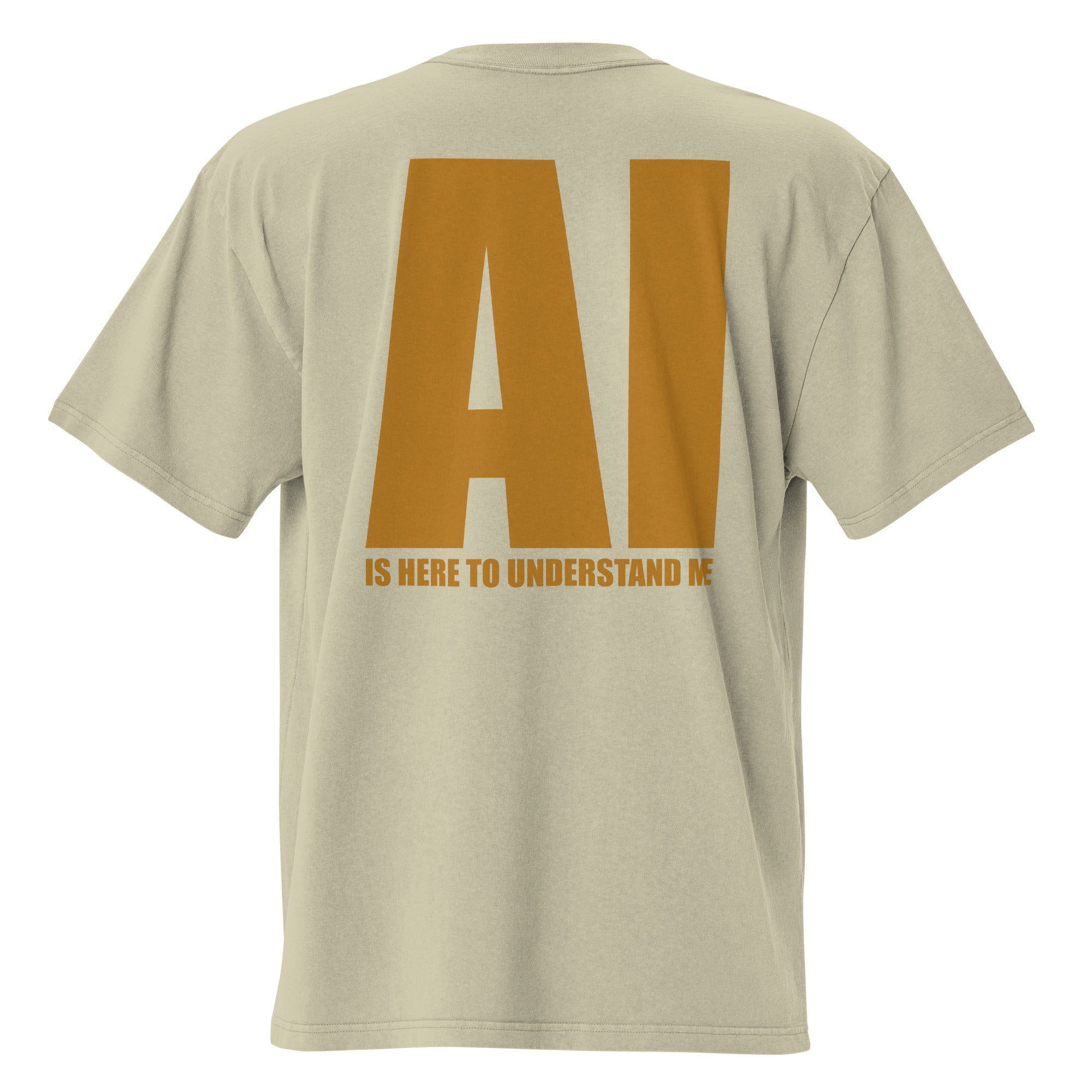 Oversized Baumwolle T-Shirt mit verwaschenem Look - AI is here to understand me
