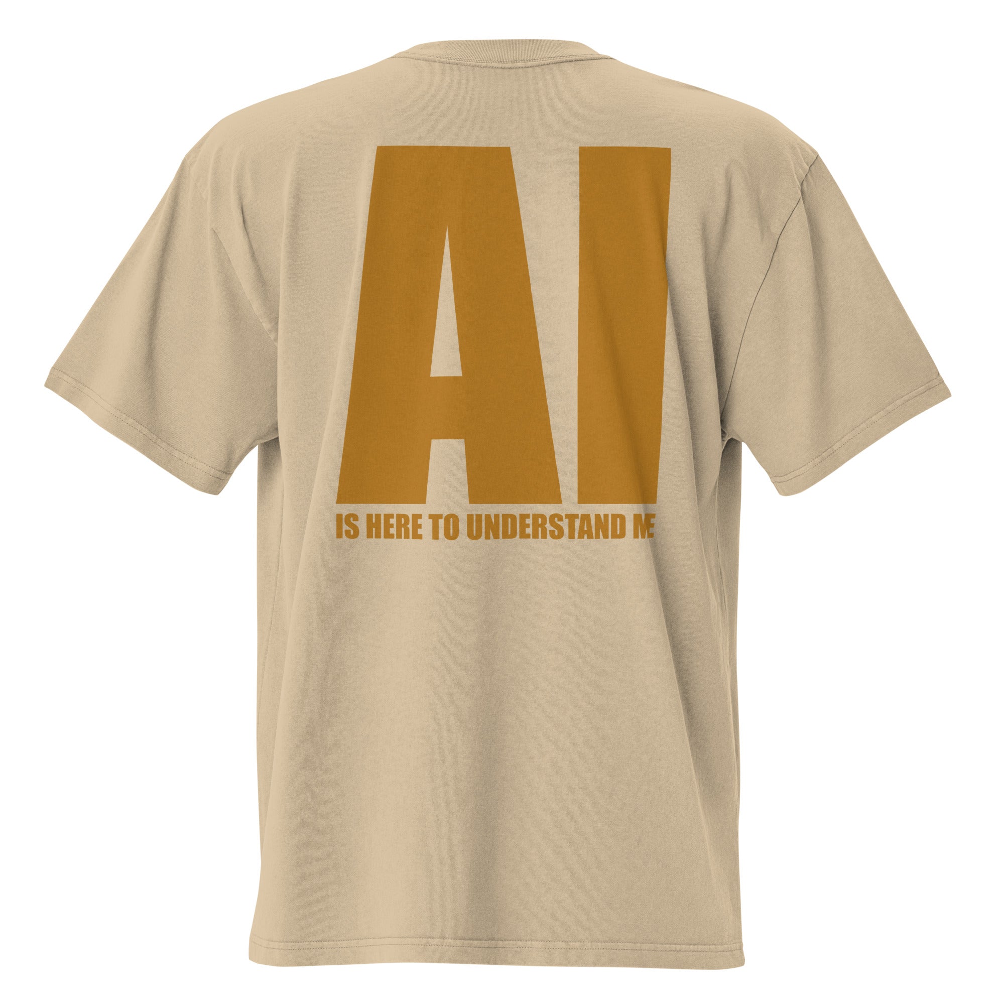 Oversized Baumwolle T-Shirt mit verwaschenem Look - AI is here to understand me